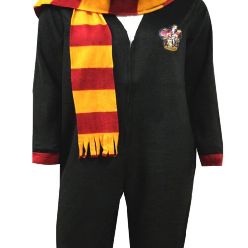 Warner Bros. boys One Piece Blanketed Hooded Union Suit Fleece Onesie Pajama Set, Winter Harry, X-Small US